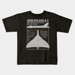 Vulcan Bomber Aircraft Plane Aeroplane Blueprint Kids T-Shirt